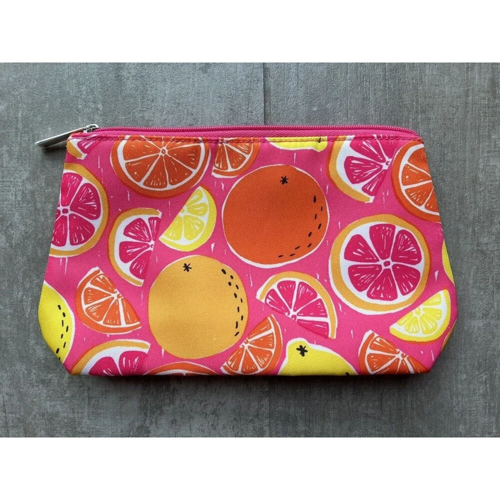 CLINIQUE Makeup Bag Zip Travel Organizer NEW Clutch Pencil Case NEW Bright Fun